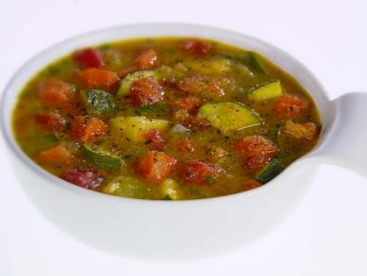 Rustic vegetable and polenta soup