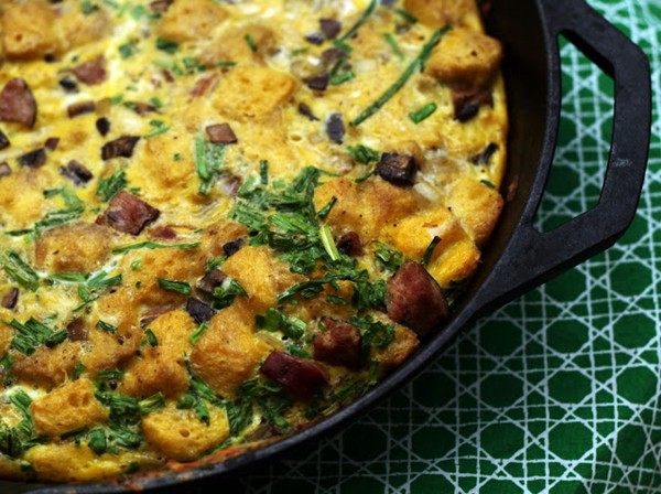 Rye kielbasa frittata