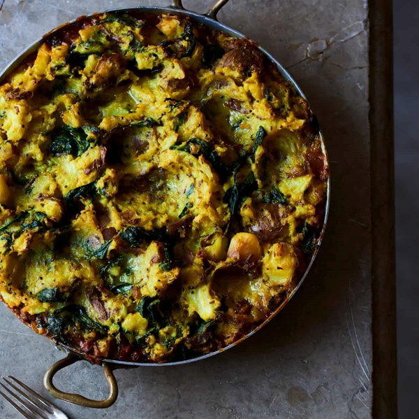 Saag aloo shepherd's pie