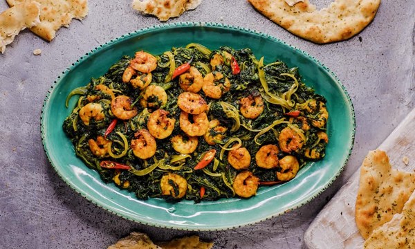 Saag chingri