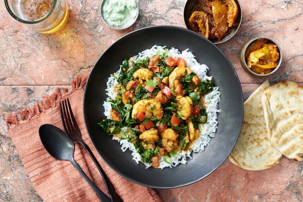 Saag shrimp [Pourin Singh, Le Taj]