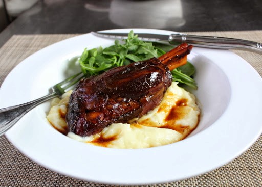 Saba braised lamb shanks
