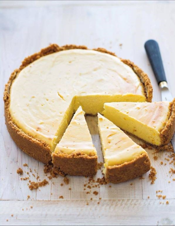 Saffron & pine nut cheesecake
