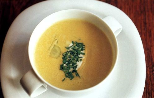 Saffron and lemon soup