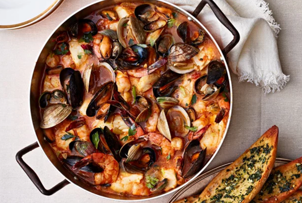 Saffron-and-orange-scented seafood stew