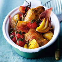 Saffron chicken and potatoes