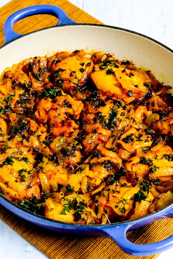 Saffron chicken with parsley and lemon