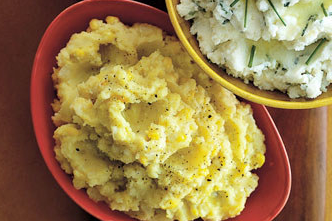 Saffron-corn mashed potatoes