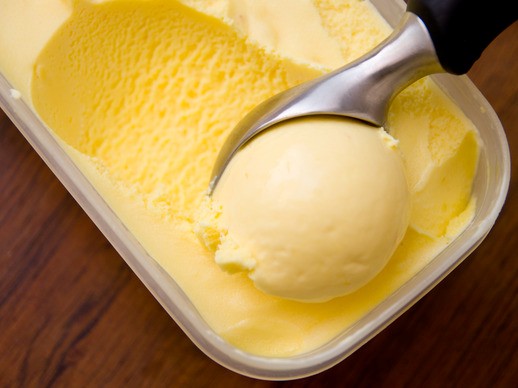 Saffron, honey, and orange ice cream