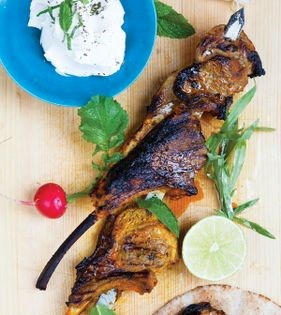 Saffron lamb rib kababs (Shishlik-e shandiz)