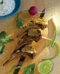 Saffron lamb rib kababs (Sishlik)
