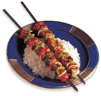 Saffron-lemon shish kebabs
