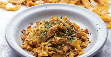 Saffron pappardelle with spiced butter