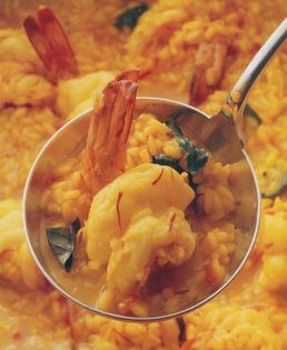Saffron prawn risotto