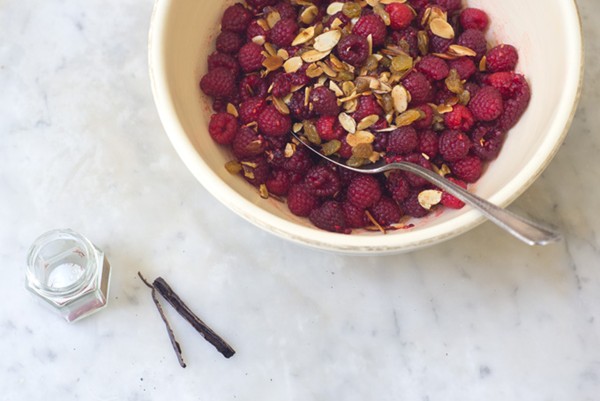 Saffron raspberries