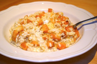 Saffron risotto with butternut squash and Brie