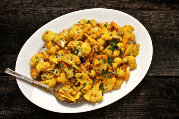 Saffron roasted cauliflower