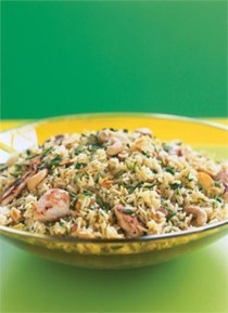 Saffron-scented chicken pilaf