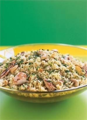 Saffron-scented chicken pilaf