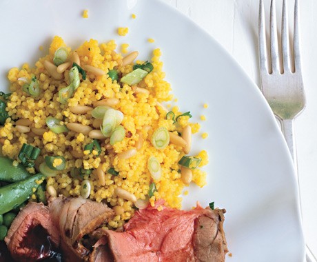 Saffron-scented couscous with pine nuts