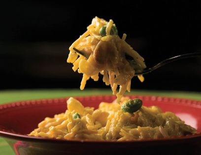 Saffron toasted pasta (Saffron fideos)