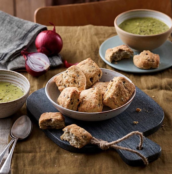 Sage and red onion scones