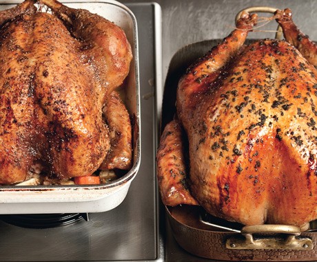 Sage butter-roasted turkey with cider gravy
