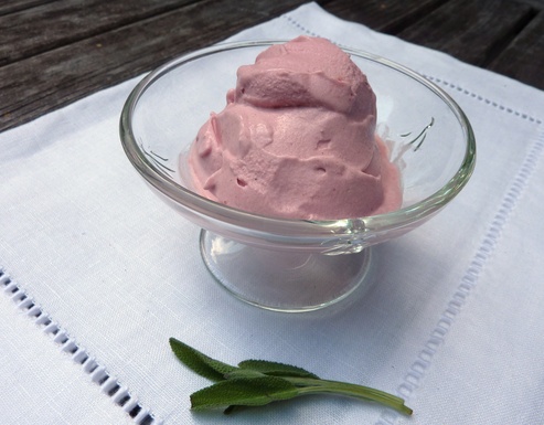 Sage infused plum-blackberry-honey gelato 