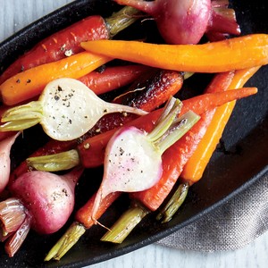 Sage-roasted carrots and turnips