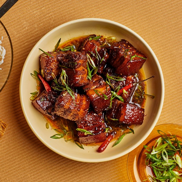 Sake-and-soy braised pork belly