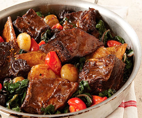 Sake-braised short ribs