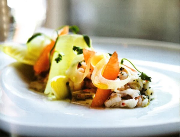 Salad of blue swimmer crab, heart of palm, coriander and mint