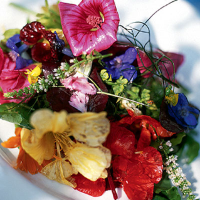 Salad of borage and garden flowers