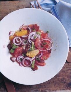 Salad of bottarga, orange and grapefruit (Insalata di bottarga, arance e pompelmi)