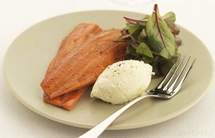 Salad of smoked trout with horseradish crème fraîche