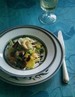 Salad of yabbies, fennel, celery & avocado with hazelnut vinaigrette