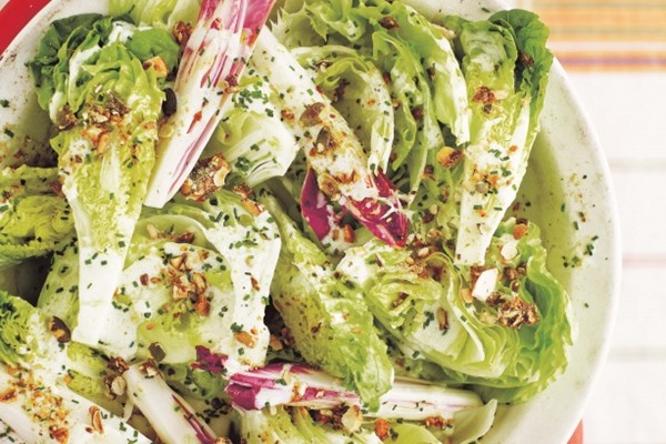 Salad wedges with buttermilk dressing