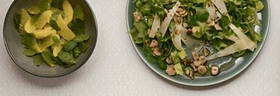 Salad with almonds and Manchego 