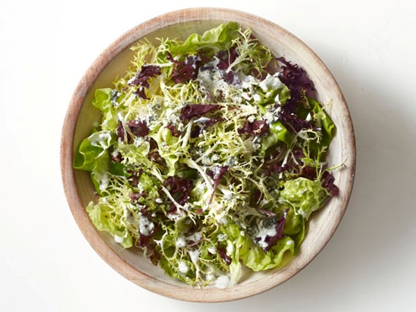 Salad with blue cheese dressing