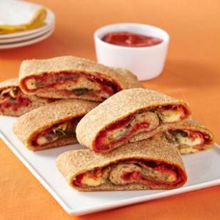 Salami & spinach stromboli
