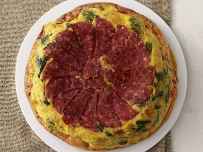 Salami-broccoli rabe frittata