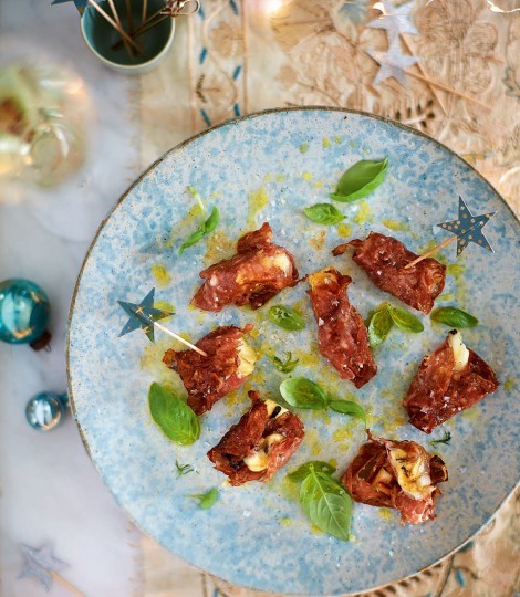 Salami-wrapped griddled fennel