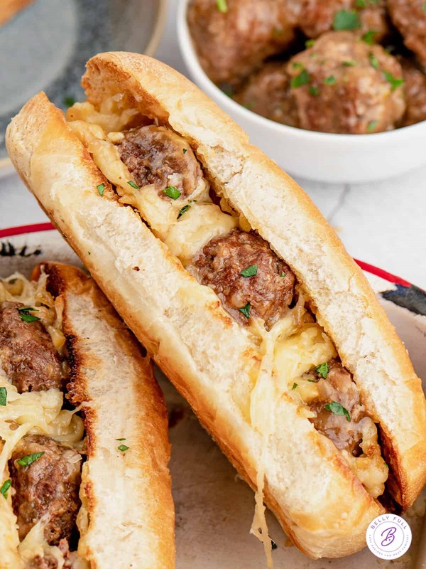 Salisbury steak meatball subs