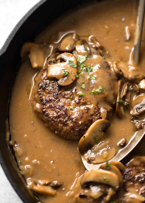 Salisbury steak with mushroom gravy