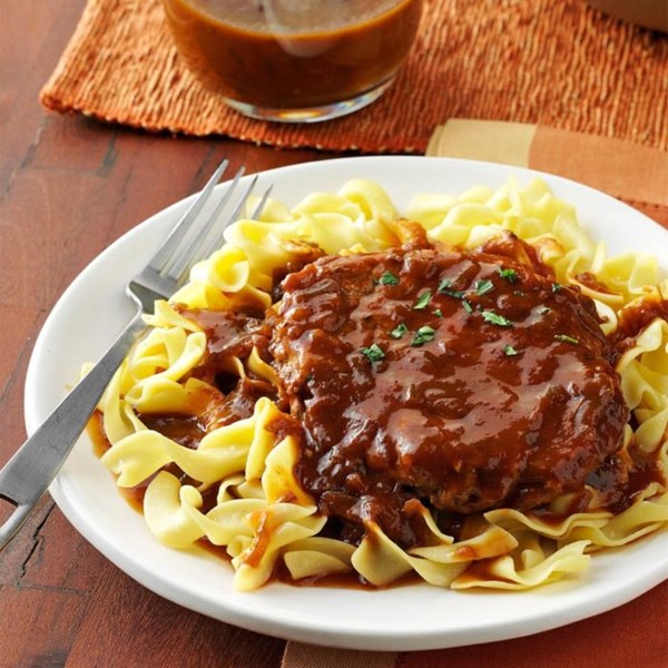 Salisbury steak with onion gravy
