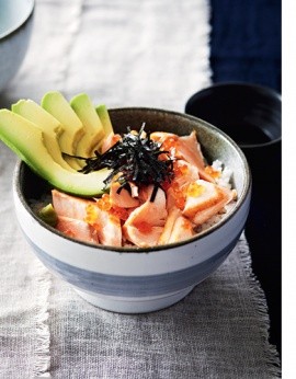 Salmon & avocado donburi