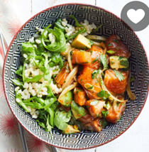 Salmon & avocado poke bowl