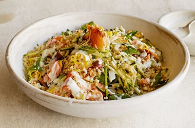 Salmon & courgette couscous