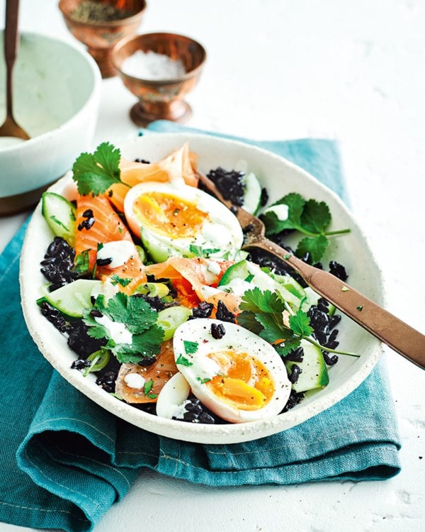 Salmon & ginger black rice bowl
