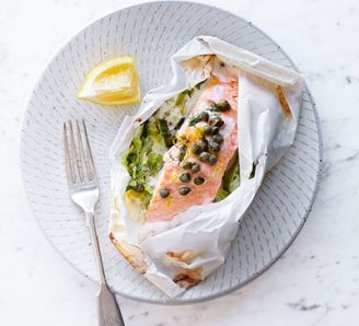 Salmon & leek parcel